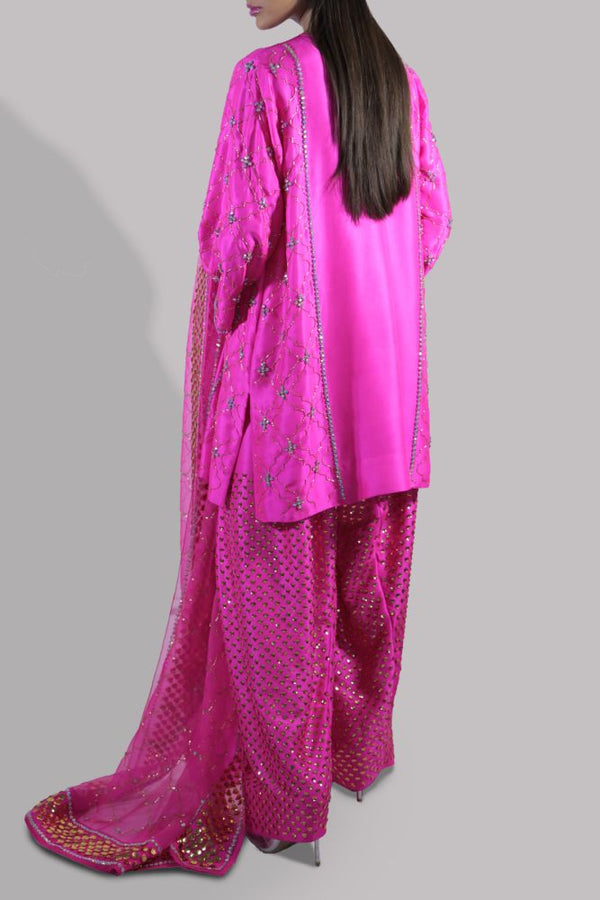 Muse Luxe Edit '23 - DIVA PINK EMBELLISHED RAW SILK SET