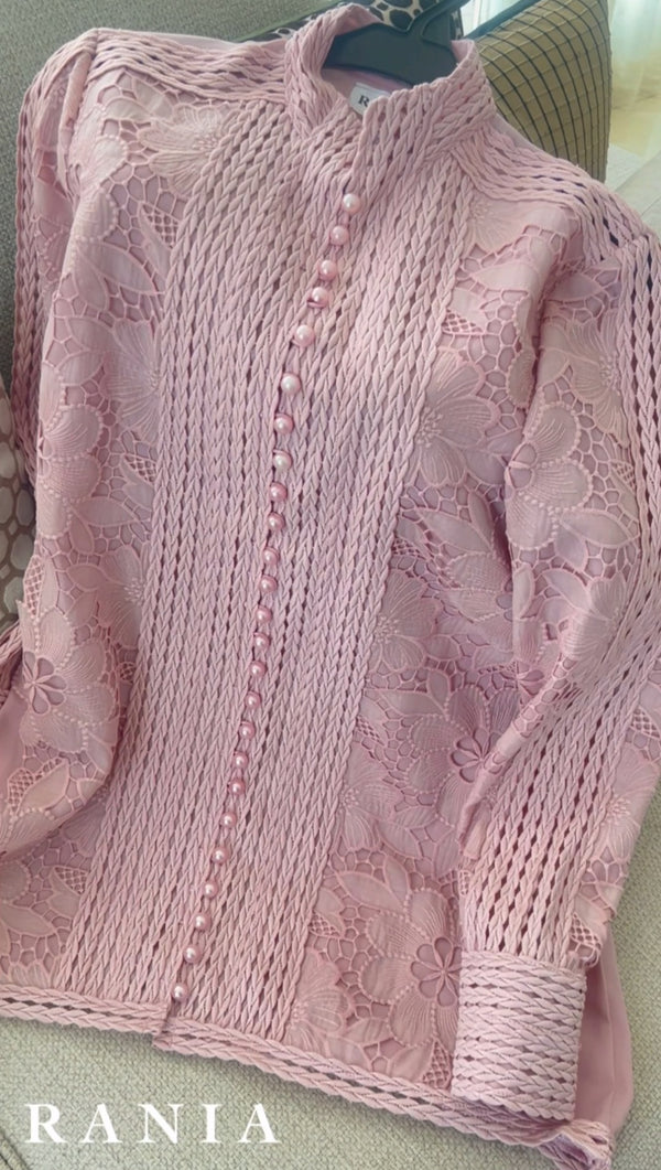 Rania Clothing Shirt - Pearl Pink Floral Shirt