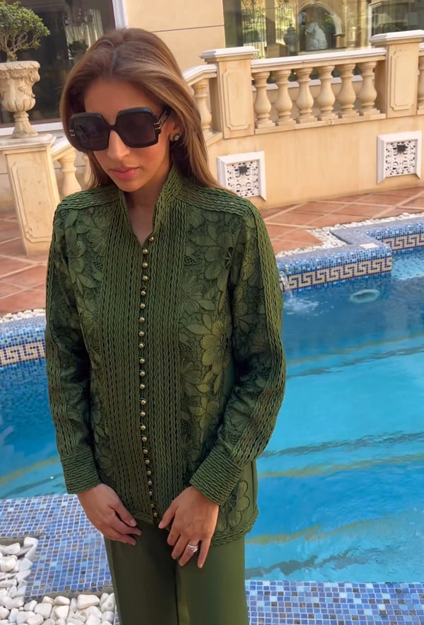 Rania Clothing Shirt - Pearl Green Floral Set