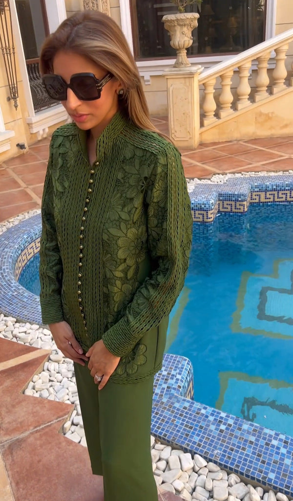 Rania Clothing Shirt - Pearl Green Floral Set