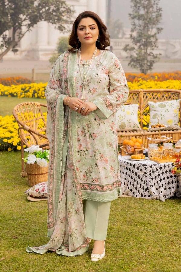 Gul Ahmed Tribute To Mothers '24 - 3PC Printed Lawn Unstitched Suit with Chiffon Dupatta BM-42013
