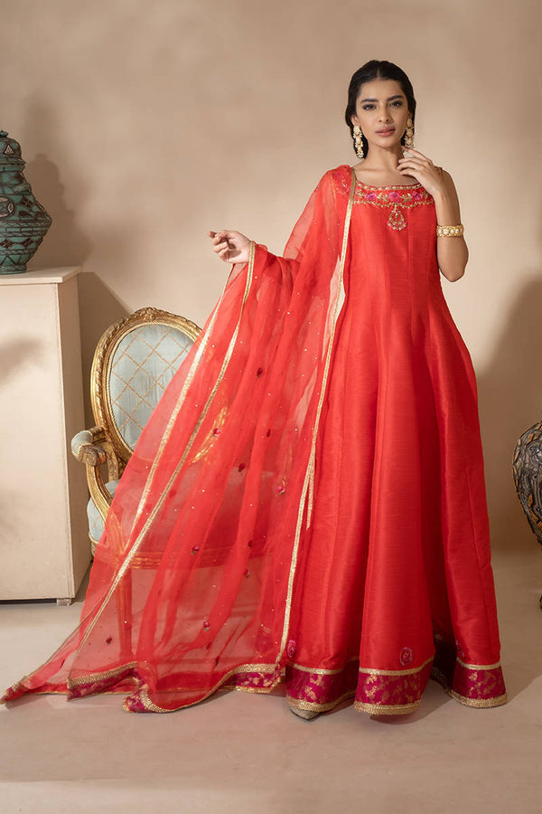 Luxe Pret '22 -Coral Rose With Pants And Dupatta