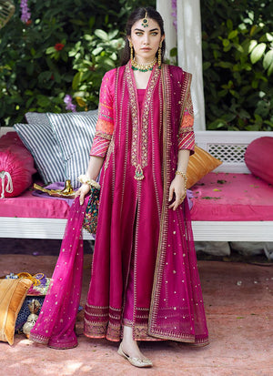 Luxury Pret- Zareen Fuchsia Kalidaar And Dupatta