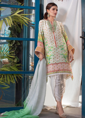 Zarah Crepe Silk Shirt With Silk Dupatta