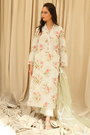 Rose Garden Print - Plain Dupatta