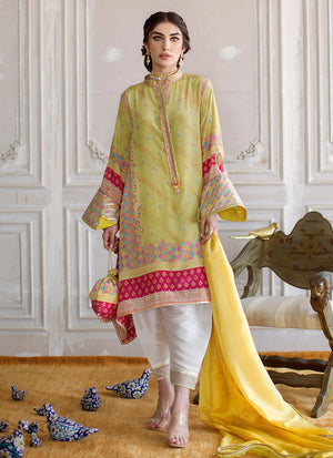 Silk Luxe Pret 21 - Mila Crepe Tunic And Silk Dupatta