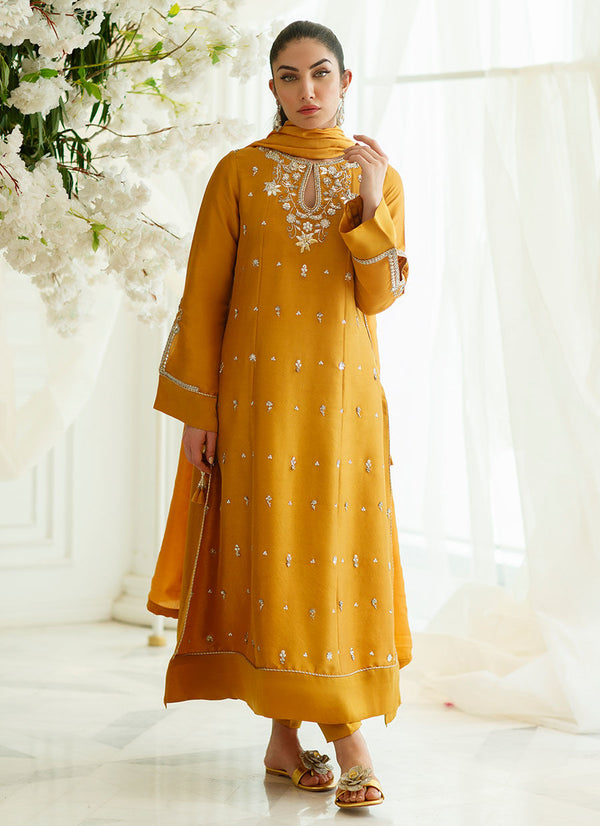 Eid Drop One - Amber Foil Shirt And Dupatta