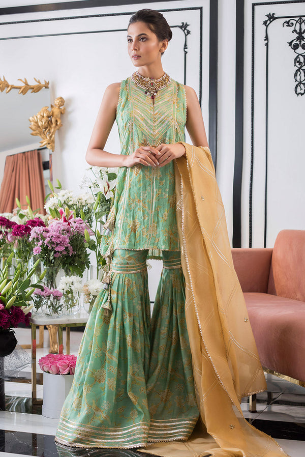 Khaadi Silk Gharara With Short Kurta