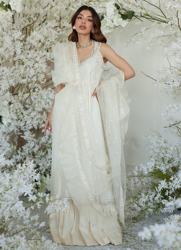 Zaza Collection '23 -Rene Ivory Lehnga Saree