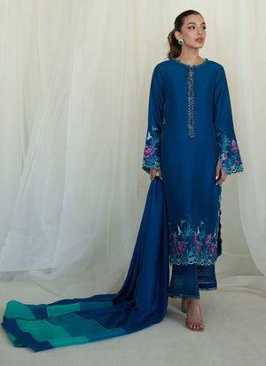 Zaza Collection '23 -Lumira Teal Shirt And Dupatta
