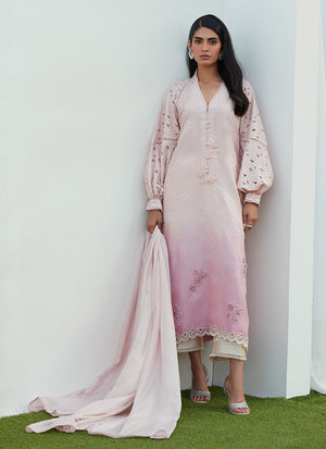 Luxe Pret '23 - May Blush Cutwork Shirt And Dupatta