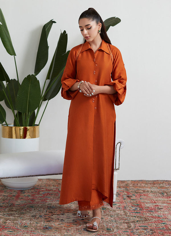 Tara Collection 23 - Spanish Orange Raw Silk Set