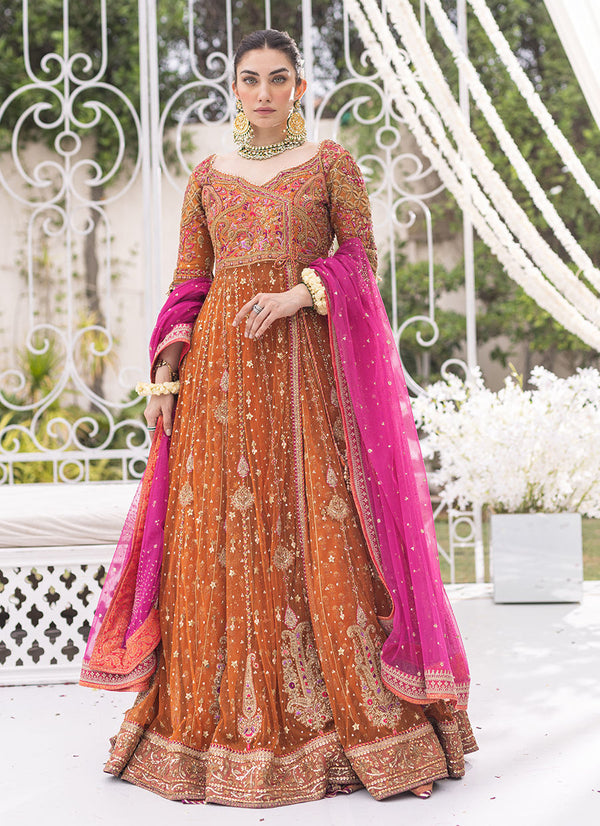 Azeeta Festive Couture - Azadeh Burnt Orange Kalidaar