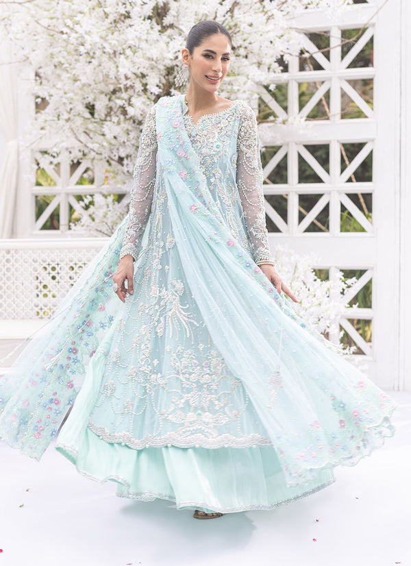 Farah Talib Aziz Azeeta Festive Couture - JANAN AQUA PANELLED SHIRT