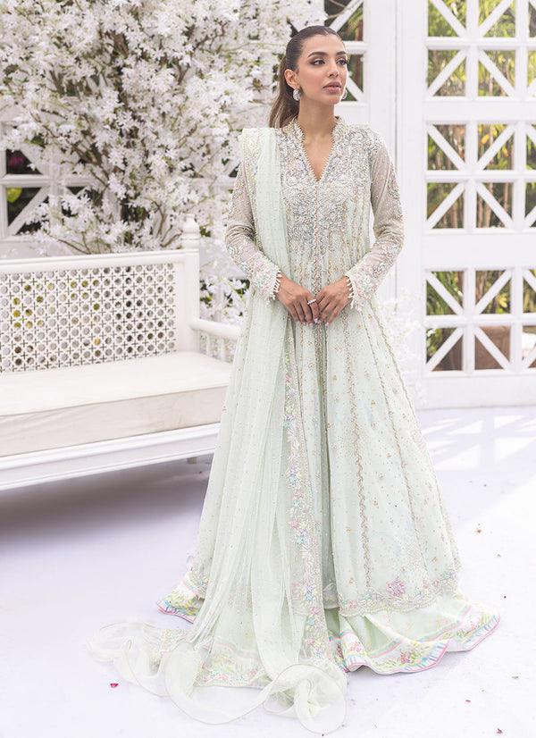 Farah Talib Aziz Azeeta Festive Couture -  SARINA MINT FRONT OPEN KALIDAAR