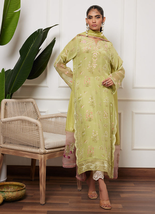 Lea Autumn Winter '23 - Safiya Kiwi Shirt And Dupatta