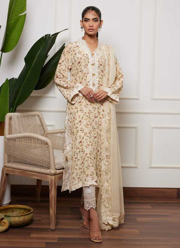 Lea Autumn Winter '23 - Dendera Ivory Shirt And Dupatta