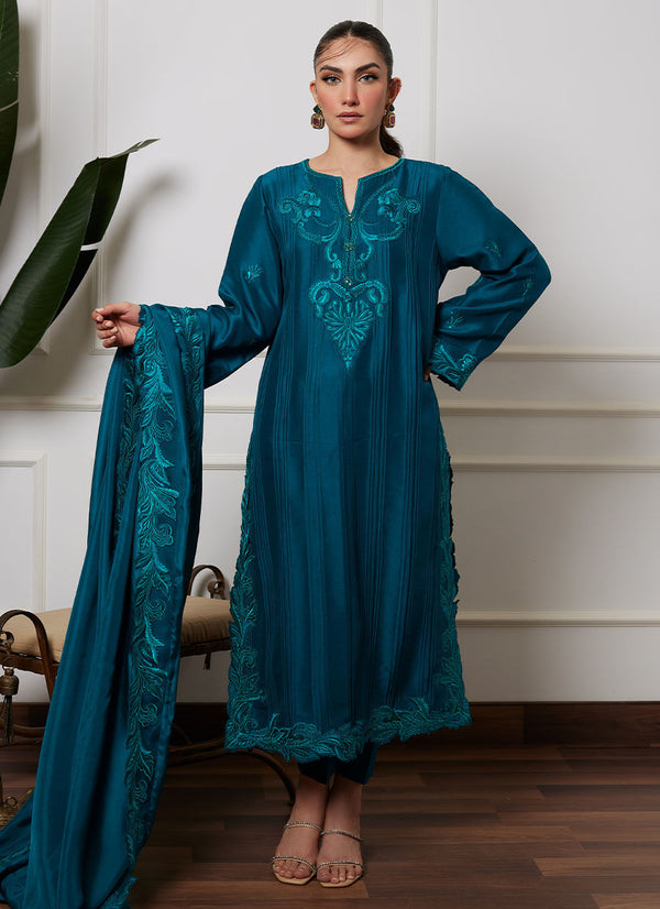 Lea Autumn Winter '23 - Heqet Emerald Shirt And Dupatta