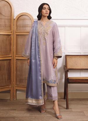 Mayna Festive Luxe Pret '23 - Elif Lavender Shirt And Dupatta