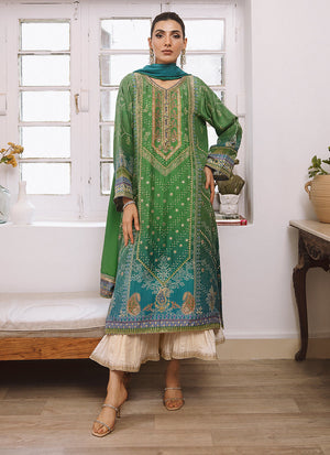 Mayna Festive Luxe Pret '23 - Izma Ombre Shirt And Dupatta