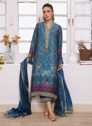 Mayna Festive Luxe Pret '23 - Zohra Lapis Shirt And Dupatta