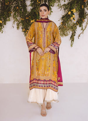 Mayna Festive Luxe Pret '23 - Zarf Ochre Shirt And Dupatta
