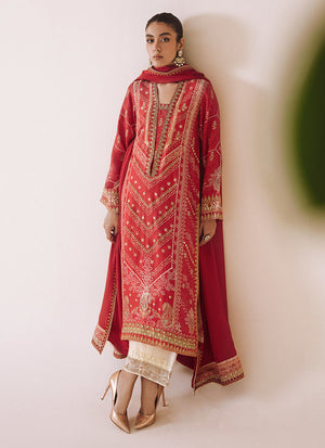 Mayna Festive Luxe Pret '23 - Aneeta Crimson Shirt And Dupatta