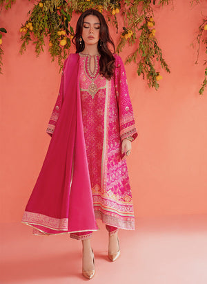 Mayna Festive Luxe Pret '23 - Asha Magenta Shirt And Dupatta