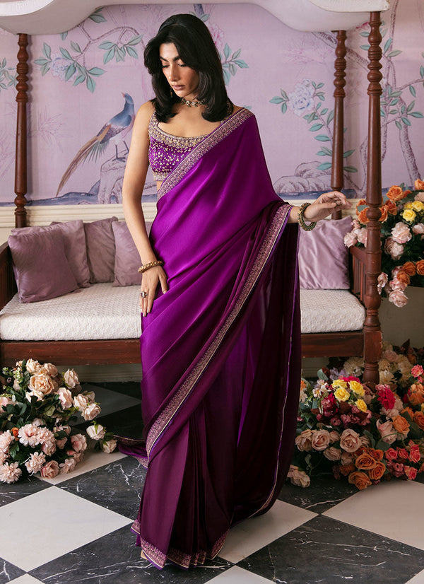 Mayna Festive Luxe Pret 23 - Aigul Aubergine Saree