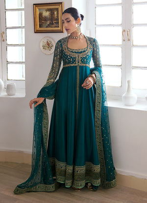 Mayna Festive Luxe Pret '23 - Afra Teal Kalidaar And Dupatta