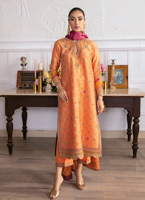 Mayna Festive Luxe Pret '23 - Aleen Apricot Shirt And Dupatta