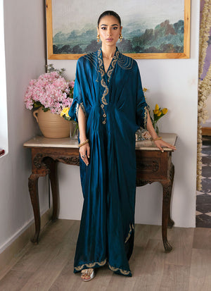 Mayna Festive Luxe Pret '23 - Nami Teal Kaftan