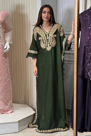 Festive Edit '26 - Gold Forest Kaftan with Pants