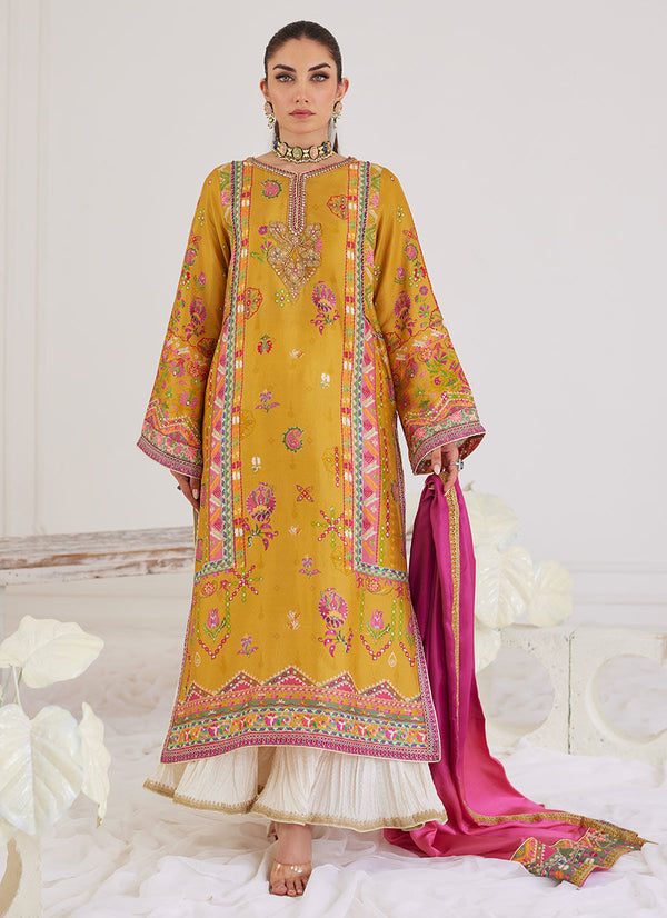 Tara Luxe Edit '24 - Palmira Mustard Shirt And Dupatta