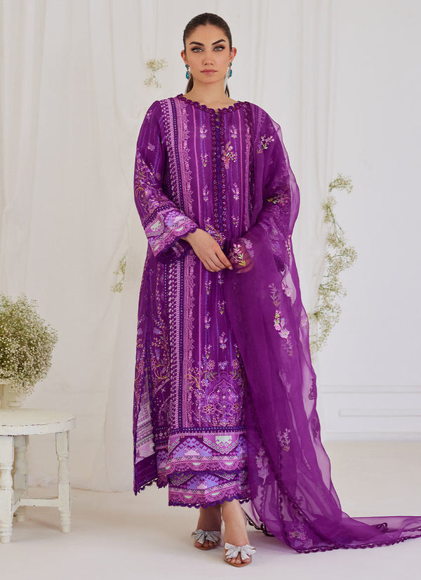 Tara Luxe Edit '24 - Ligia Plum Shirt And Dupatta