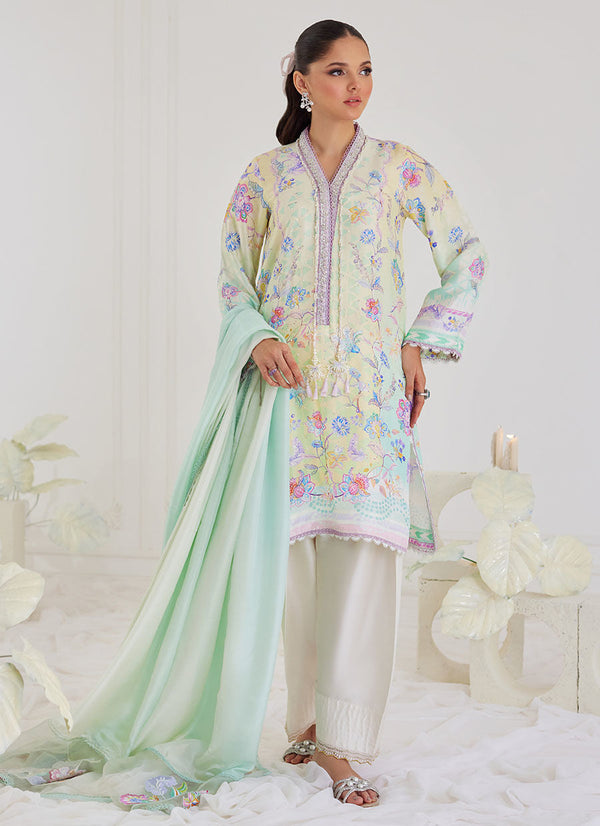 Tara Luxe Edit '24 - Paz Aqua Shirt And Dupatta