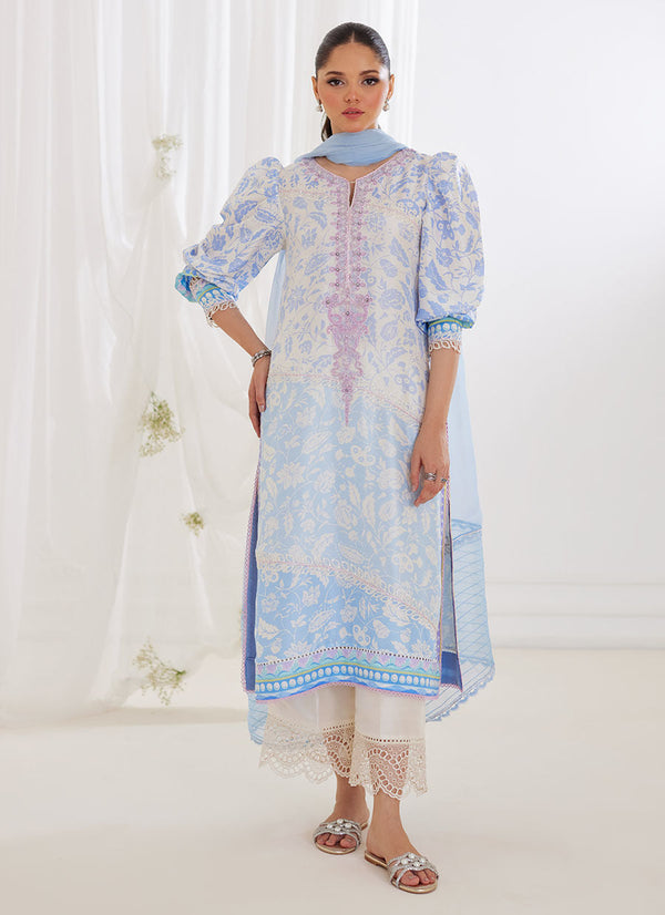 Tara Luxe Edit '24 - Aurelia Ice Blue Shirt And Dupatta