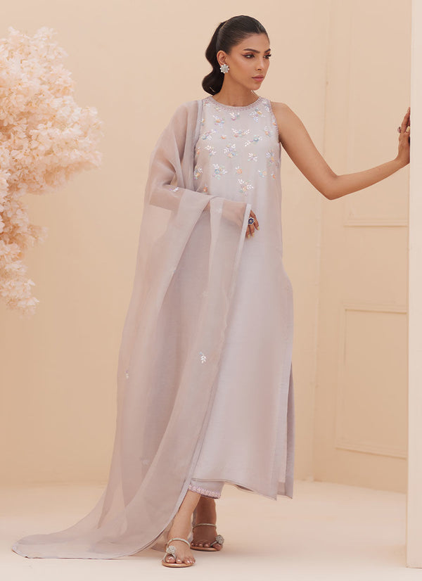 Zaza '25 - Silvia Silver Shirt and Dupatta