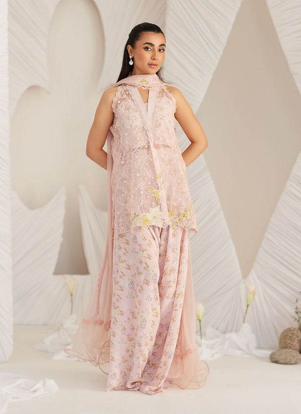 Lea Eid'25- Kyma Blush Organza Jacket and Bustier