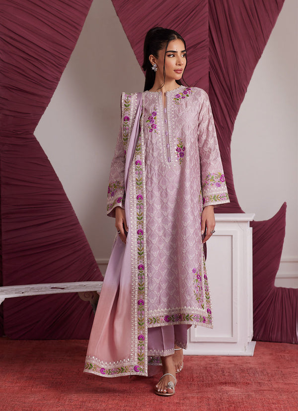 Luna Eid Edit'25 -  Rosa Mauve Shirt And Dupatta