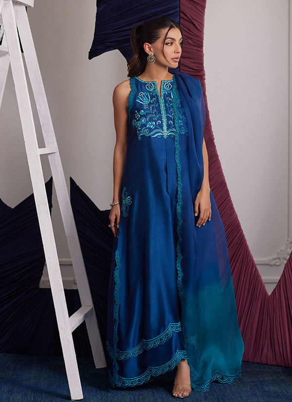 Luna Eid Edit'25 - Skylar Teal Shirt And Dupatta