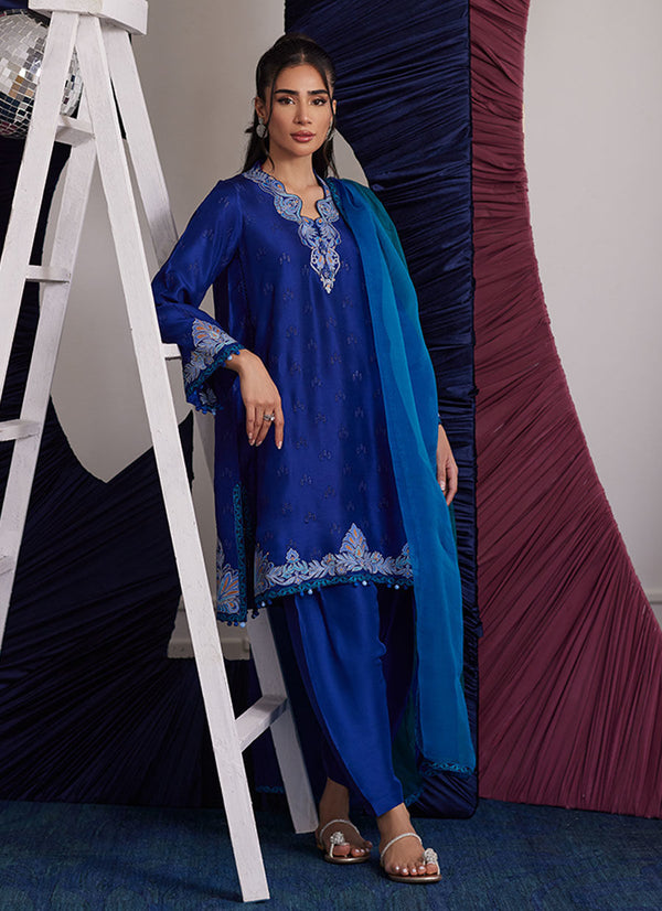 Luna Eid Edit'25 - Aliza Azure Shirt And Dupatta