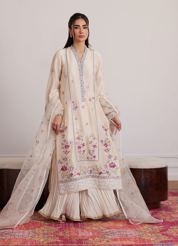 Luna Eid Edit'25 -  Lexie Ivory Shirt And Dupatta