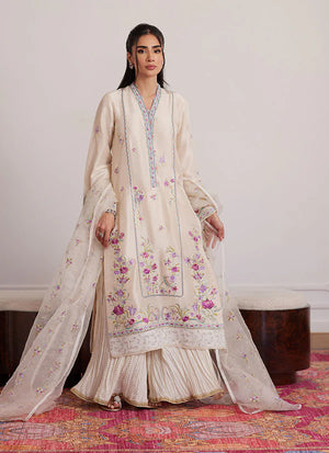 Luna Eid Edit'25 -  Lexie Ivory Shirt And Dupatta