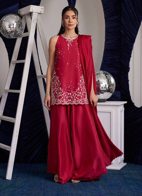 Luna Eid Edit'25 -   Izzy Hot Pink Shirt And Dupatta