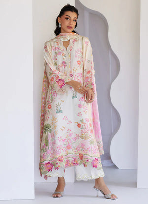 Tara Eid Luxe'25- Faye Ivory Shirt And Dupatta