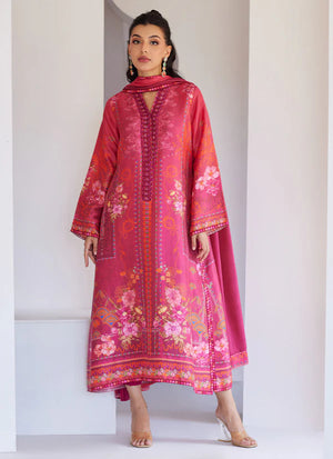 Tara Eid Luxe'25- Alira Crimson Shirt And Dupatta