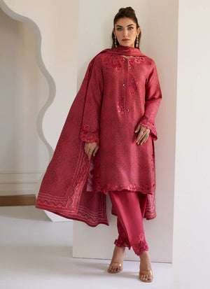 Tara Eid Luxe'25- Solara Scarlett Shirt And Dupatta