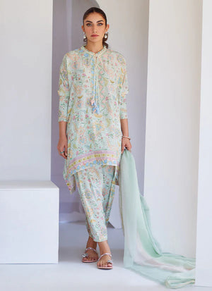 Tara Eid Luxe'25- Cira Pale Aqua Shirt