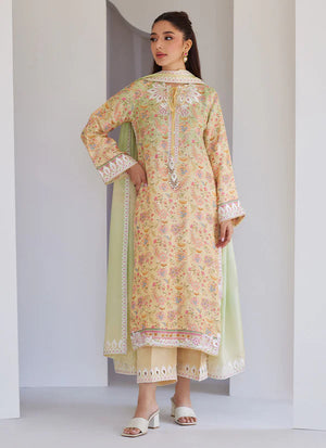 Tara Eid Luxe'25- Leora Ombre Shirt And Dupatta